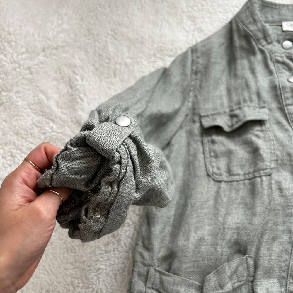 C & C California Linen Utility Jacket Womens M Natural Minimalist Boho Resort - Picture 5 of 6